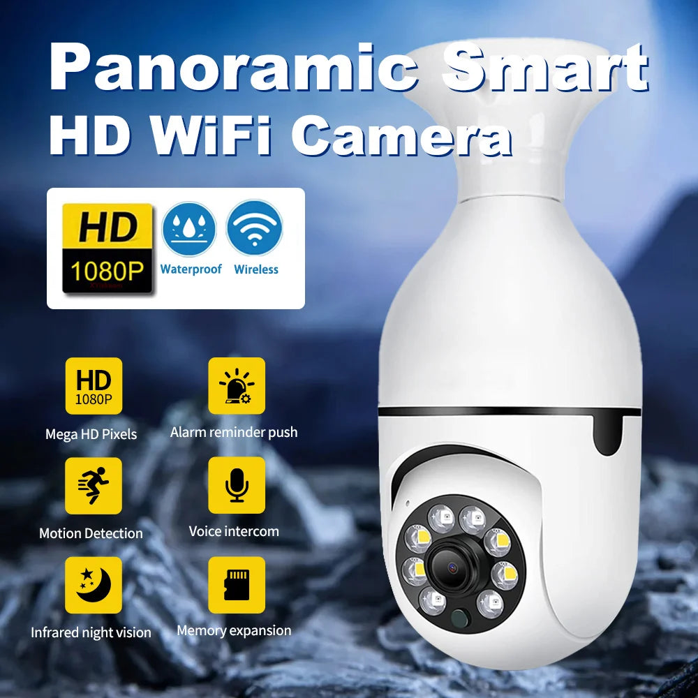 Intelligenc A6 Bulb Camera High-Definition Night Vision Security Monitoring 360 Degree Panoramic Indoor Wireless Wifi Camera E27