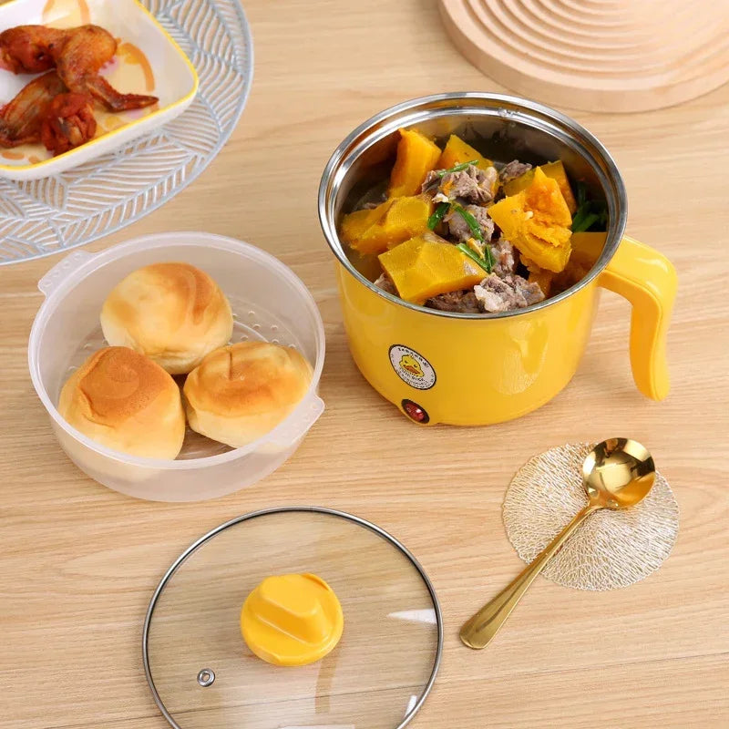 Electric Cooker 1.8L Electric Hot Pot Multifunctional Stewpot Steamer 1-3 People Cooking Pot Home Dormitory Electric Hot Pot