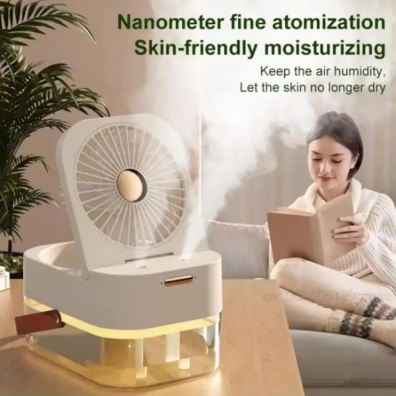 Summer Portable Air Conditioner Fan With Remote Controls Timer Sleep Night Light 3 Speeds Add Ice Fragrance Diffuser Humidifier