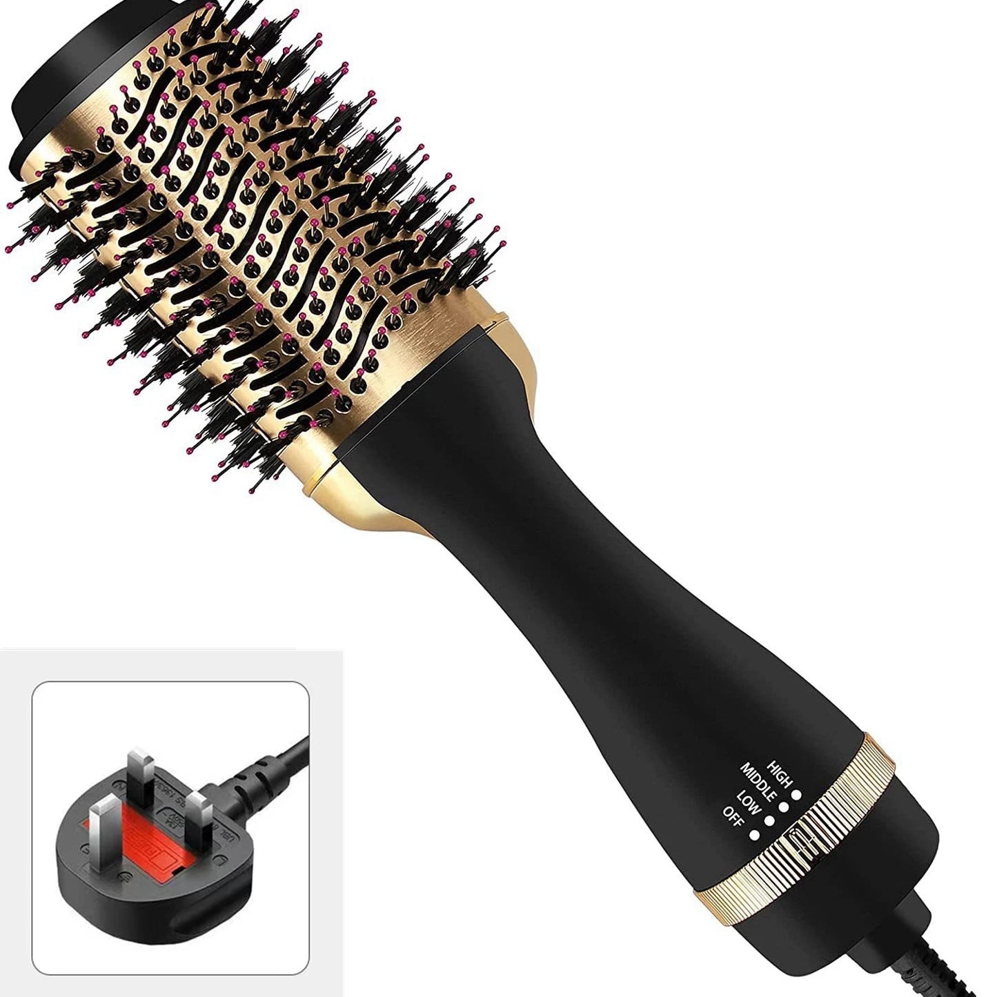 4-in-1 Travel Dual Voltage Hair Dryer Brush Blow Dryer Brush,Portable 2 inch Mini Hot Air Brush,Travel Hair Styler/Volumizer/Str
