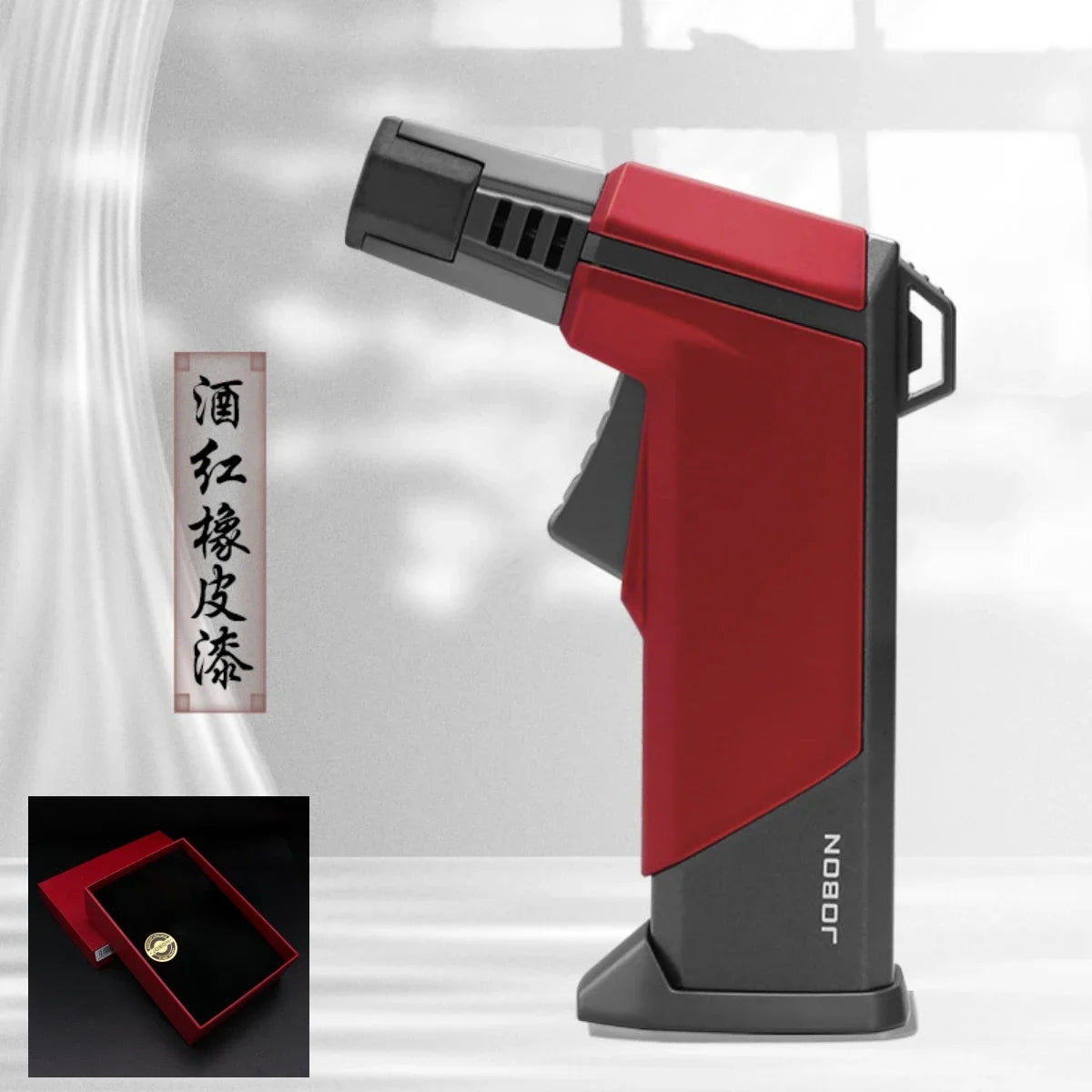 New JOBON Strong Blue Flame Spray Gun Inflatable Lighter Fire Lock Anti Slip Base Gas Lighter Outdoor BBQ Kitchen Cigar Lighters