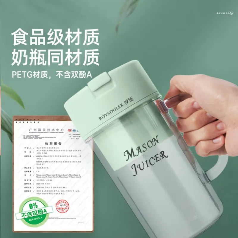 Wireless Electric Juicer Cup Portable 400ml Nordic Green for Juice Milkshake Crushed Ice Mixing Mason Cup