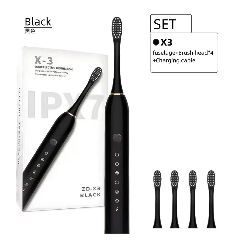 Soft Bristled Electric Toothbrush For Adult Household Use, 18 Speed Metal Shaft USB Charging Toothbrush 6 Cleaning Modes