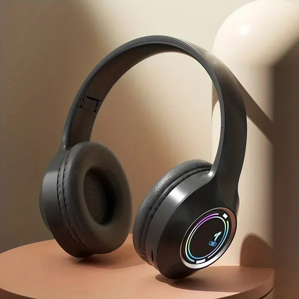 M3 Light-emitting Bluetooth Headset Folding Led Card Wireless Headset Type-C Charging Multi-scene Use Game Office