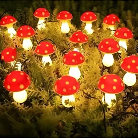 8-Piece LED Garden Mushroom Lights, Solar-Powered Outdoor Landscape Lights, Lawn & Garden Pathway Decorative Lights