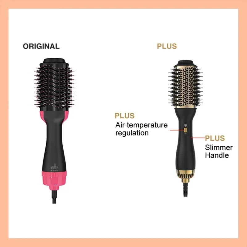 4-in-1 Travel Dual Voltage Hair Dryer Brush Blow Dryer Brush,Portable 2 inch Mini Hot Air Brush,Travel Hair Styler/Volumizer/Str