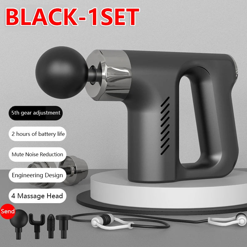 Smart High Frequency Massage Gun Electric Deep Tissue Muscle Relax Body Massager for Fitness Recovery Fascia Therapy