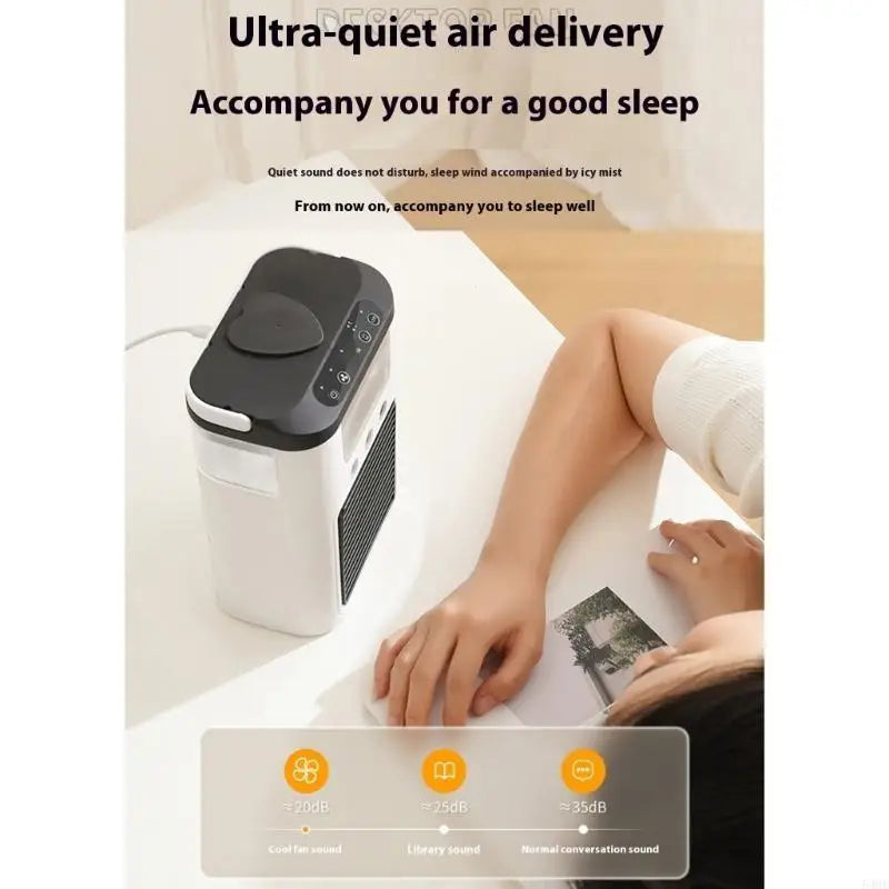 54HE Portable Air Conditioner Fan Humidifying Fan Desktop Fan with Night Light Household Sprayer Refrigeration Conditioner