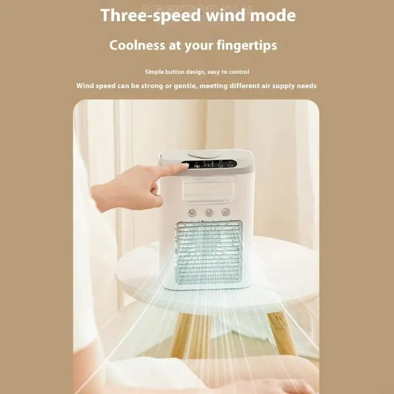 54HE Portable Air Conditioner Fan Humidifying Fan Desktop Fan with Night Light Household Sprayer Refrigeration Conditioner