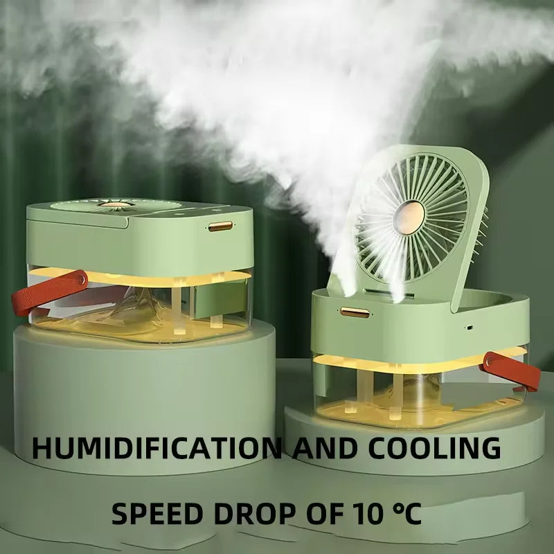 Summer Portable Air Conditioner Fan With Remote Controls Timer Sleep Night Light 3 Speeds Add Ice Fragrance Diffuser Humidifier