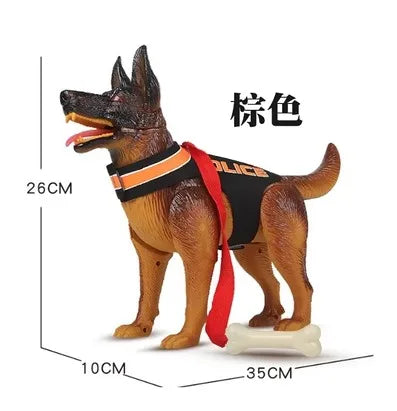 Electric toy dog can bark when walking, children's boy toy simulation plastic police dog