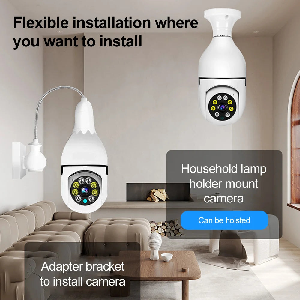 Intelligenc A6 Bulb Camera High-Definition Night Vision Security Monitoring 360 Degree Panoramic Indoor Wireless Wifi Camera E27