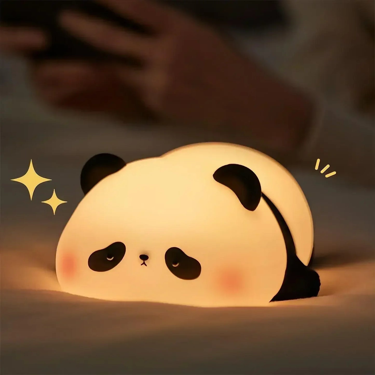 Cute Panda Night Light Silicone Nursery Sleeping Lamp Touch Control Nightlights USB Rechargeable Table Lamp for Baby Child