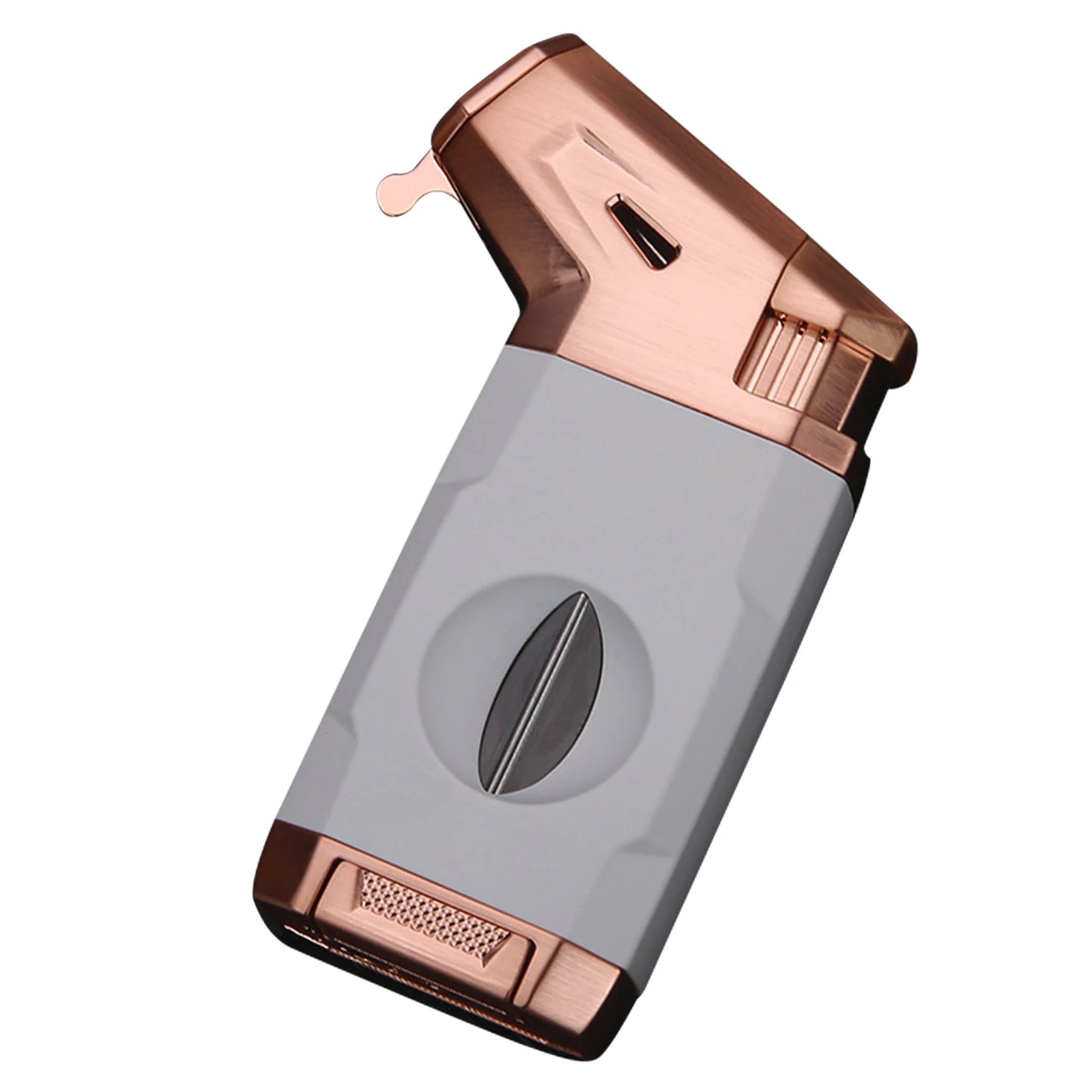 Wood Grain Torches Lighter with V-Cutter All Purpose Cool Refillable Lighters for Men Adults Teens