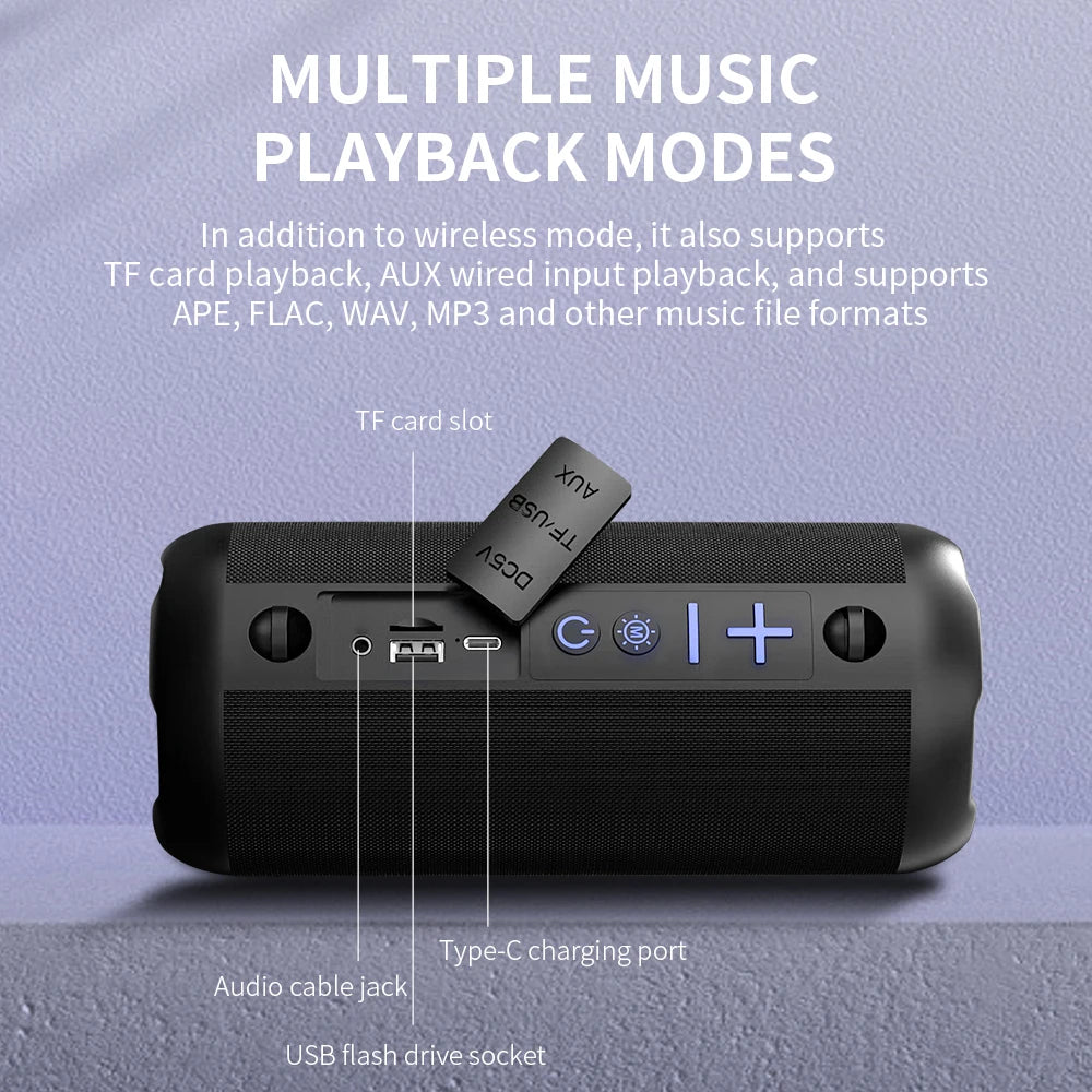Cyboris S9 Wireless Speakers 30W IPX6 Waterproof Outdoor Portable Speaker with Loud Stereo Sound, Deep Bass, RGB Lights, TWS