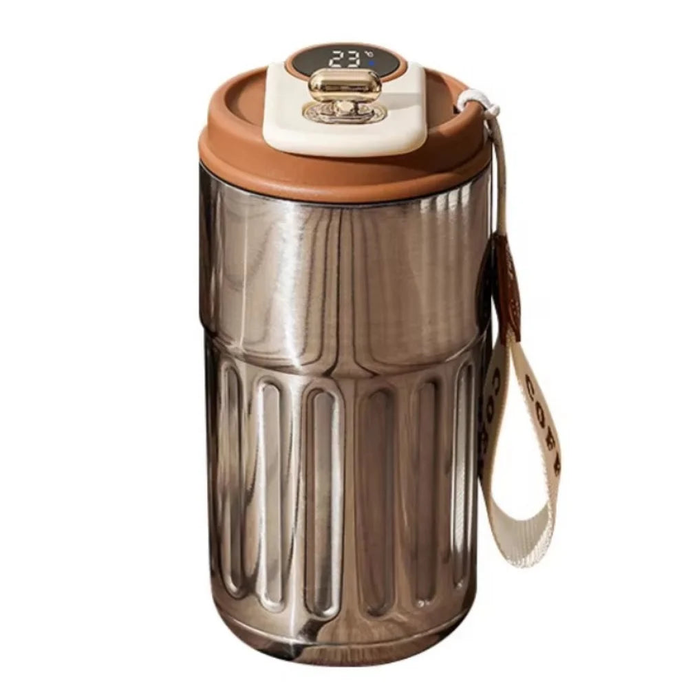 Gift 450ML Thermal Water Bottle Portable Large Capacity Coffee Thermos Cup Digital Intelligent Drinking Bottle Kitchen Supplies