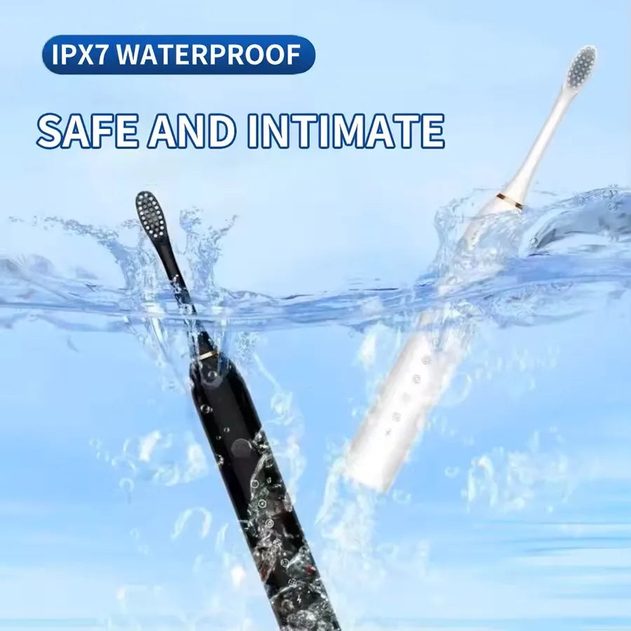 Soft Bristled Electric Toothbrush For Adult Household Use, 18 Speed Metal Shaft USB Charging Toothbrush 6 Cleaning Modes