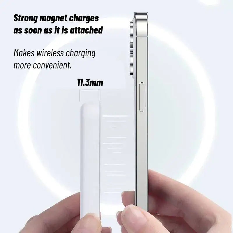 Slim 10000mAh MagSafe Power Bank - Magnetic Wireless Charger w/ USB-C for iPhone 11,12,13,14,15 Series