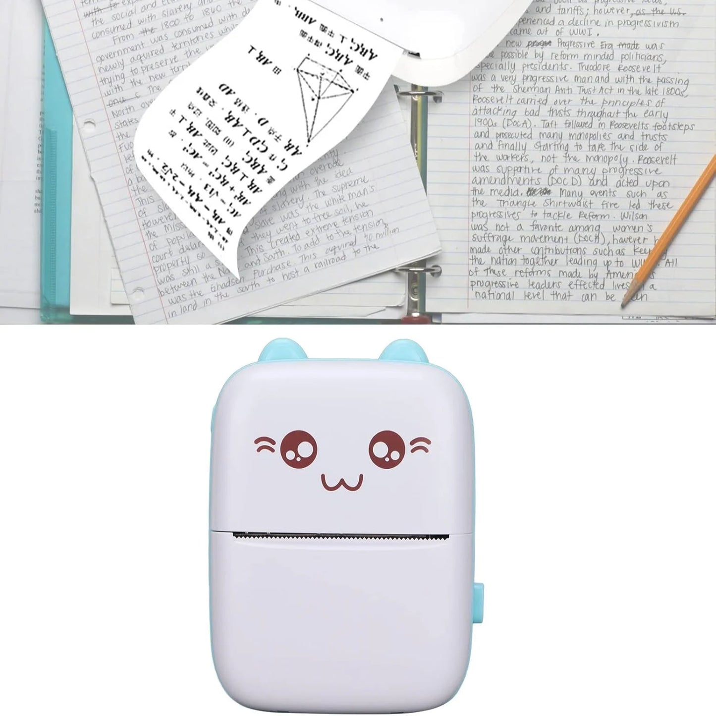 Inkless Label Printer, Portable Thermal Printer with 200DPI High Hesolution, Bluetooth Label Printer for Shipping Packages, Sti