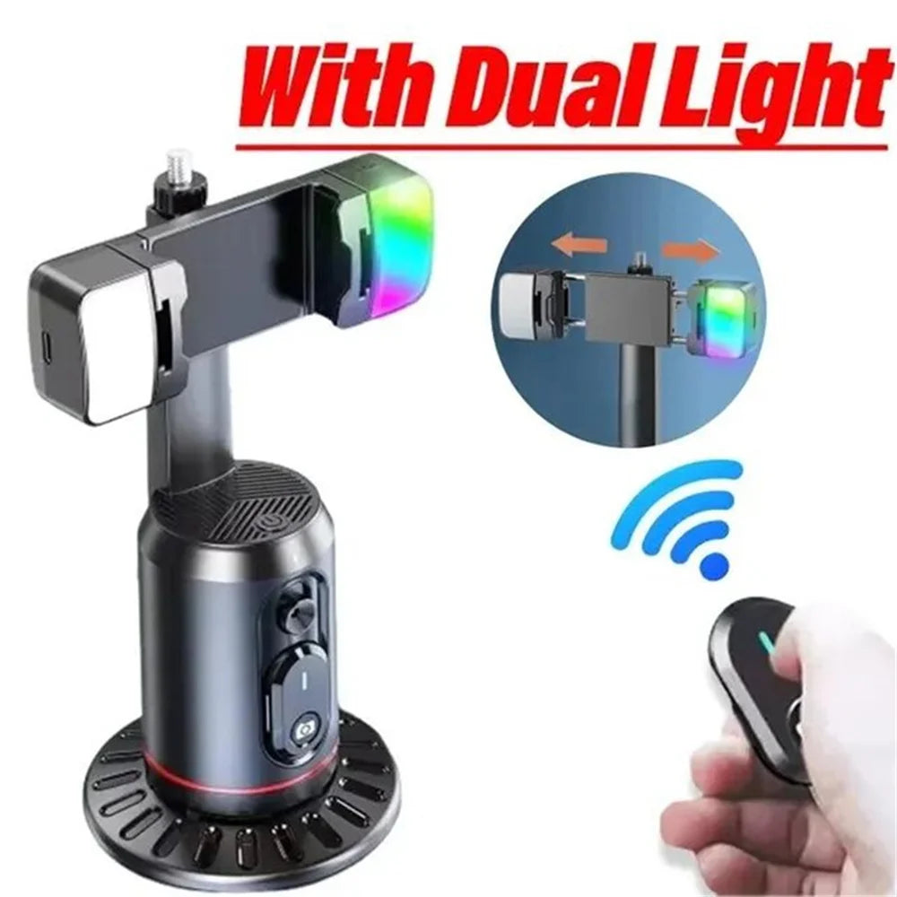 MEUYAG 360° Rotation Gimbal Stabilizer Selfie Stick Desktop Face Tracking Gimbal With Bluetooth Remote Shutter and Light Holder