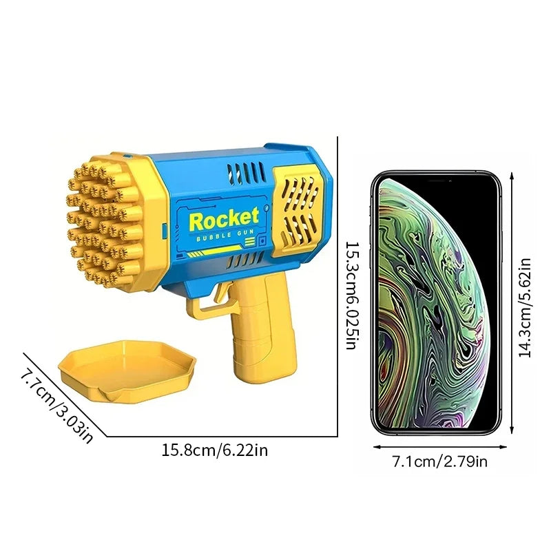40 Hole Rocket Launcher Handheld Portable Electric Automatic Bubble Gun for Boys and Girls (Without Bubble Water)