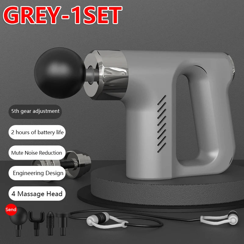 Smart High Frequency Massage Gun Electric Deep Tissue Muscle Relax Body Massager for Fitness Recovery Fascia Therapy