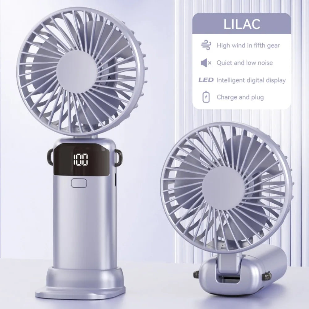 Portable Mini Fan USB Outdoor Handheld Fan with Desktop Phone Holder 3Wind Adjustments Long Working Life Multi-function Mini Fan