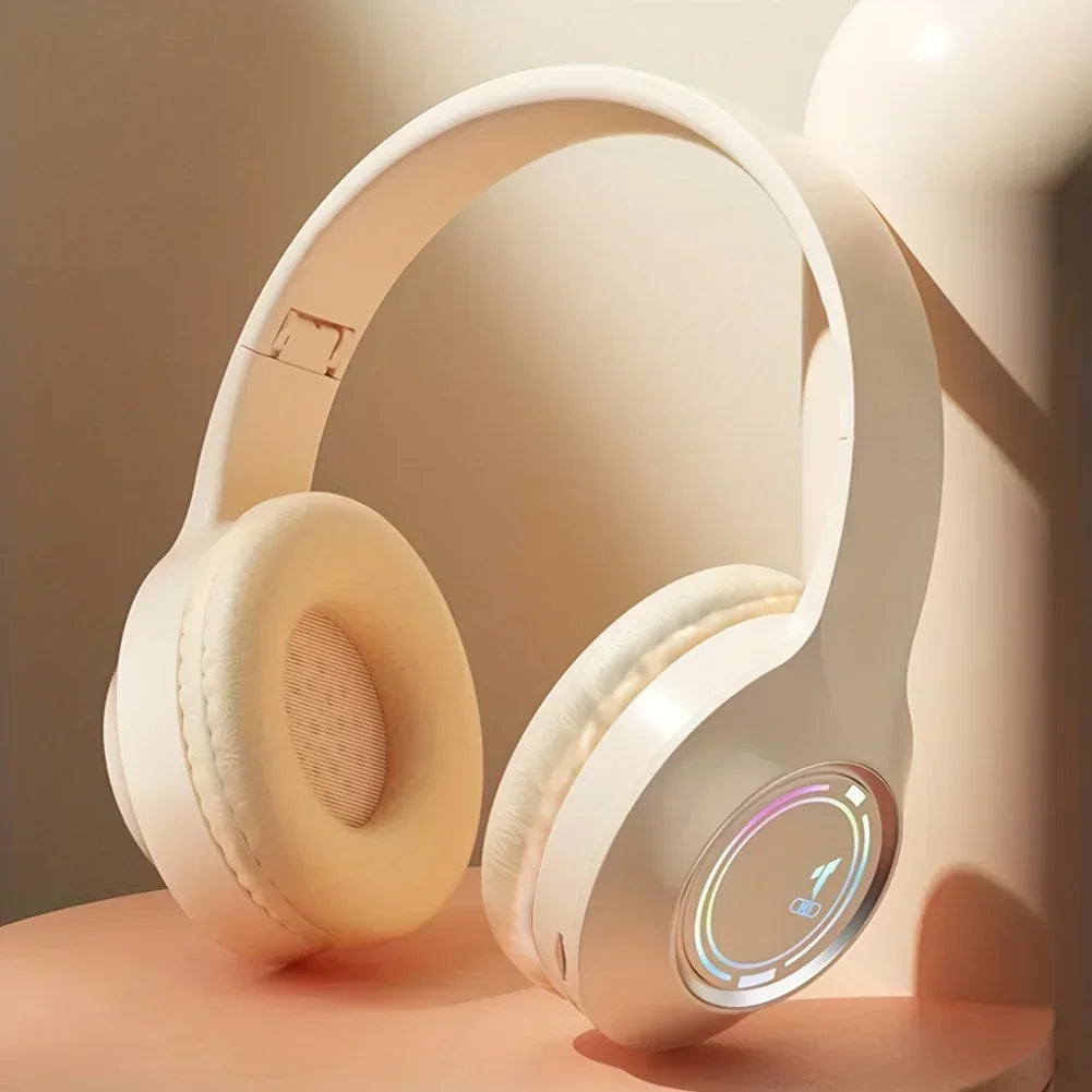 M3 Light-emitting Bluetooth Headset Folding Led Card Wireless Headset Type-C Charging Multi-scene Use Game Office