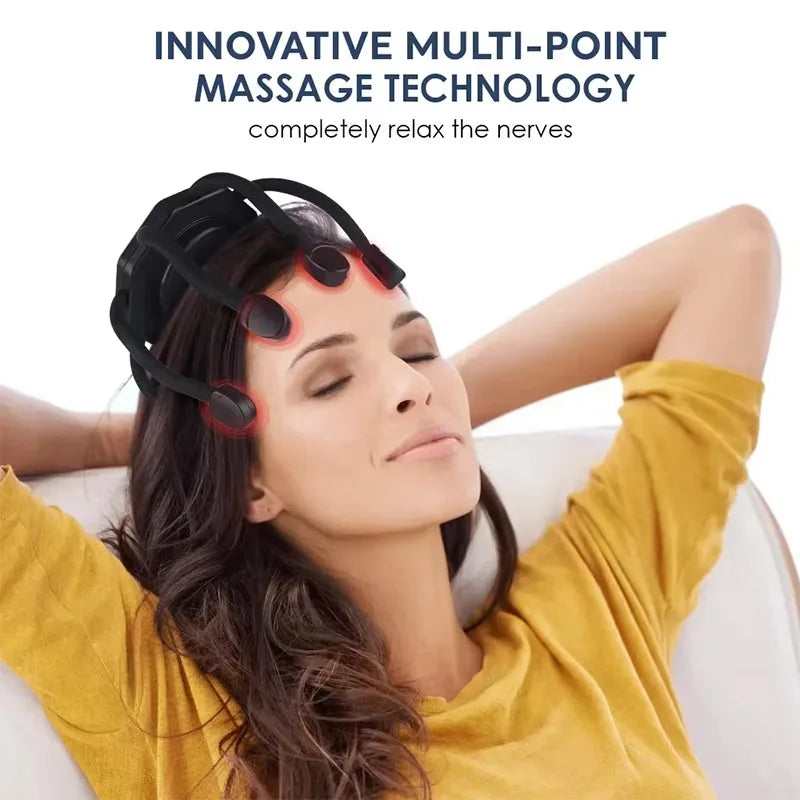Head Massager Electric Octopus Claw Anti Stress Hair Massage Rechargable Bluetooth Therapy Device Head Scratcher Scalp Massager