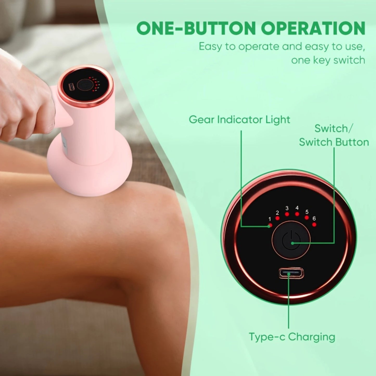 Professional Deep Tissue Massage Gun - Vibrating Massager for Full Body, Abdomen, Legs, Waist - Handheld Multifunctional Beauty