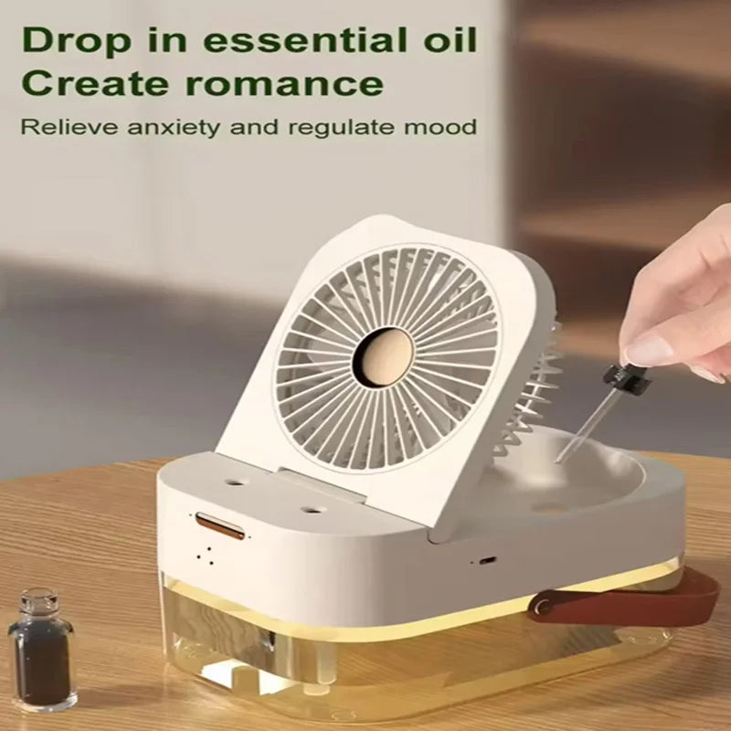 Summer Portable Air Conditioner Fan With Remote Controls Timer Sleep Night Light 3 Speeds Add Ice Fragrance Diffuser Humidifier