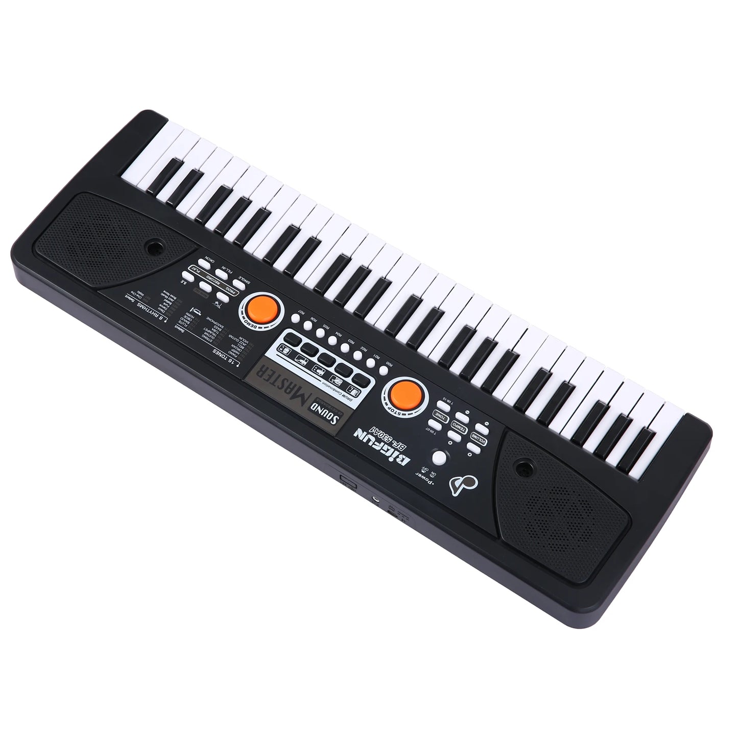 BIGFUN 49 Keys USB Electronic Organ Keyboard Piano Digital Music Electronic Keyboard with Microphone Black
