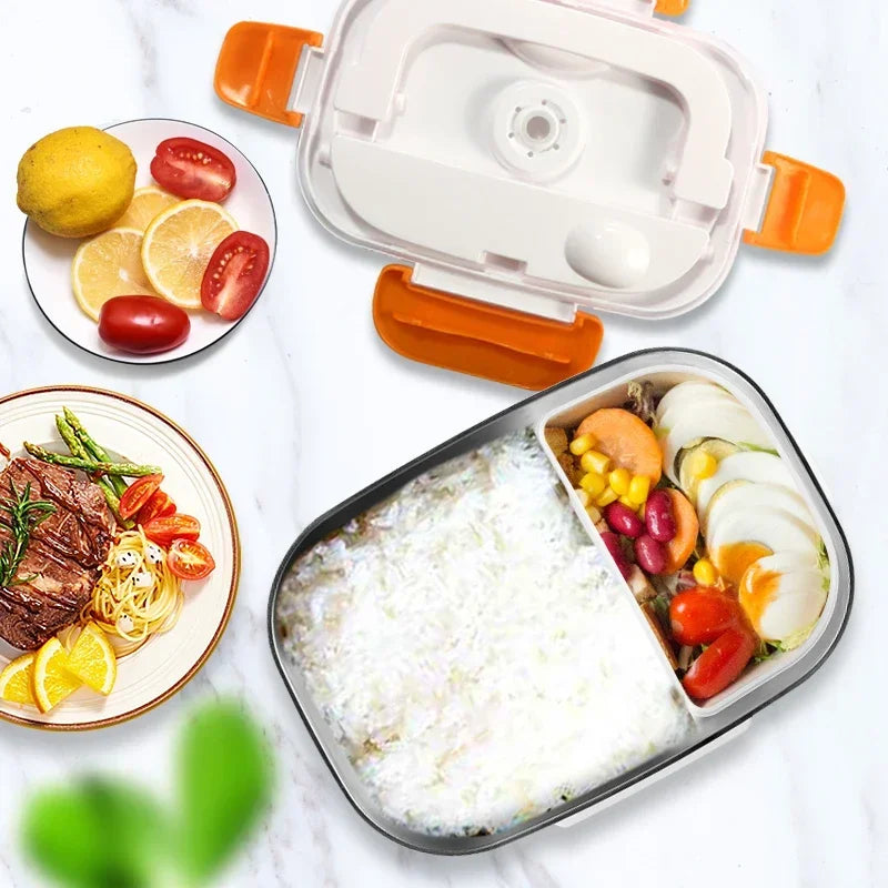 Hot Selling Food Portablech Box Removable 304 Stainless Steel Bento Tiffin Heating Electric Lunch Box #
