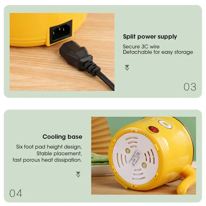 Electric Cooker 1.8L Electric Hot Pot Multifunctional Stewpot Steamer 1-3 People Cooking Pot Home Dormitory Electric Hot Pot