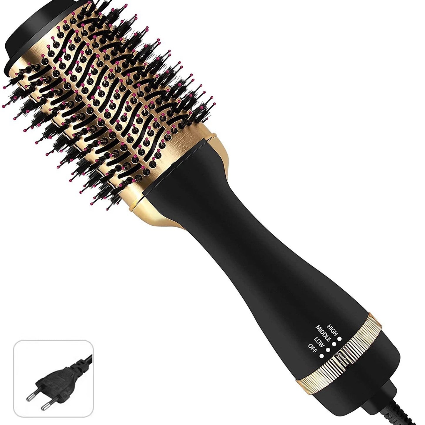 4-in-1 Travel Dual Voltage Hair Dryer Brush Blow Dryer Brush,Portable 2 inch Mini Hot Air Brush,Travel Hair Styler/Volumizer/Str