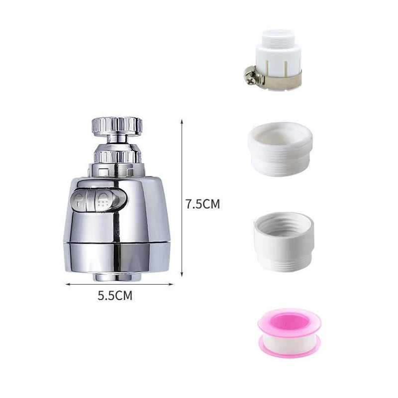 360 Degree Adjustment Kitchen Faucet ExtensionTube Water Saving Nozzle Filter Faucet Home Bathroom Gadgets Kitchen Accessories