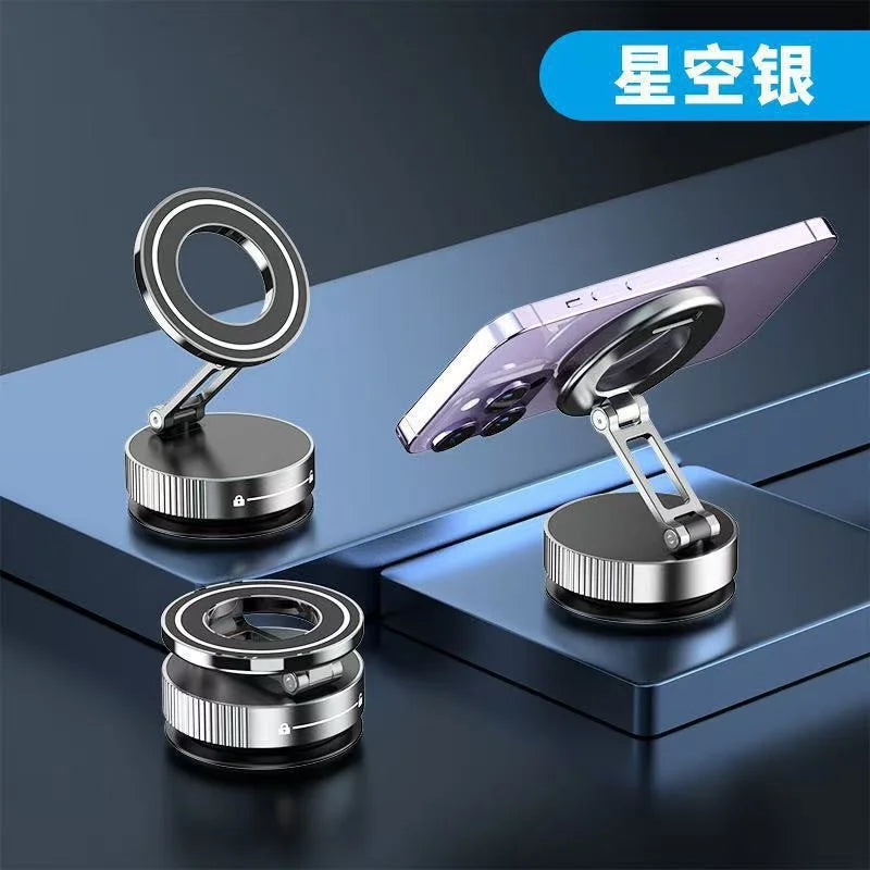 Vacuum Magnet Bracket Stand 360° Adjustment Design Strong Adsorption Magnetic Foldable Phone Holder Car Mount Suction Cup