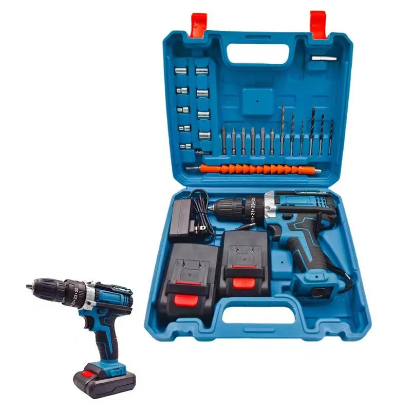 Suitable for Hand drill new 10mm two-speed impact drill electric screwdriver set small steel cannon cross-border foreign trade p