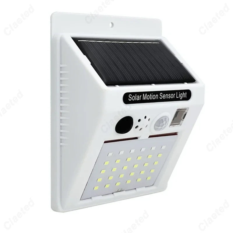 Creative New LED Solar Remote Control Alarm Light Human Body Sensing Light Outdoor Courtyard Anti-theft Alarm