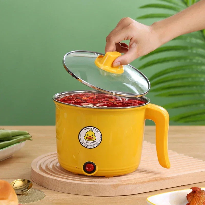 Electric Cooker 1.8L Electric Hot Pot Multifunctional Stewpot Steamer 1-3 People Cooking Pot Home Dormitory Electric Hot Pot