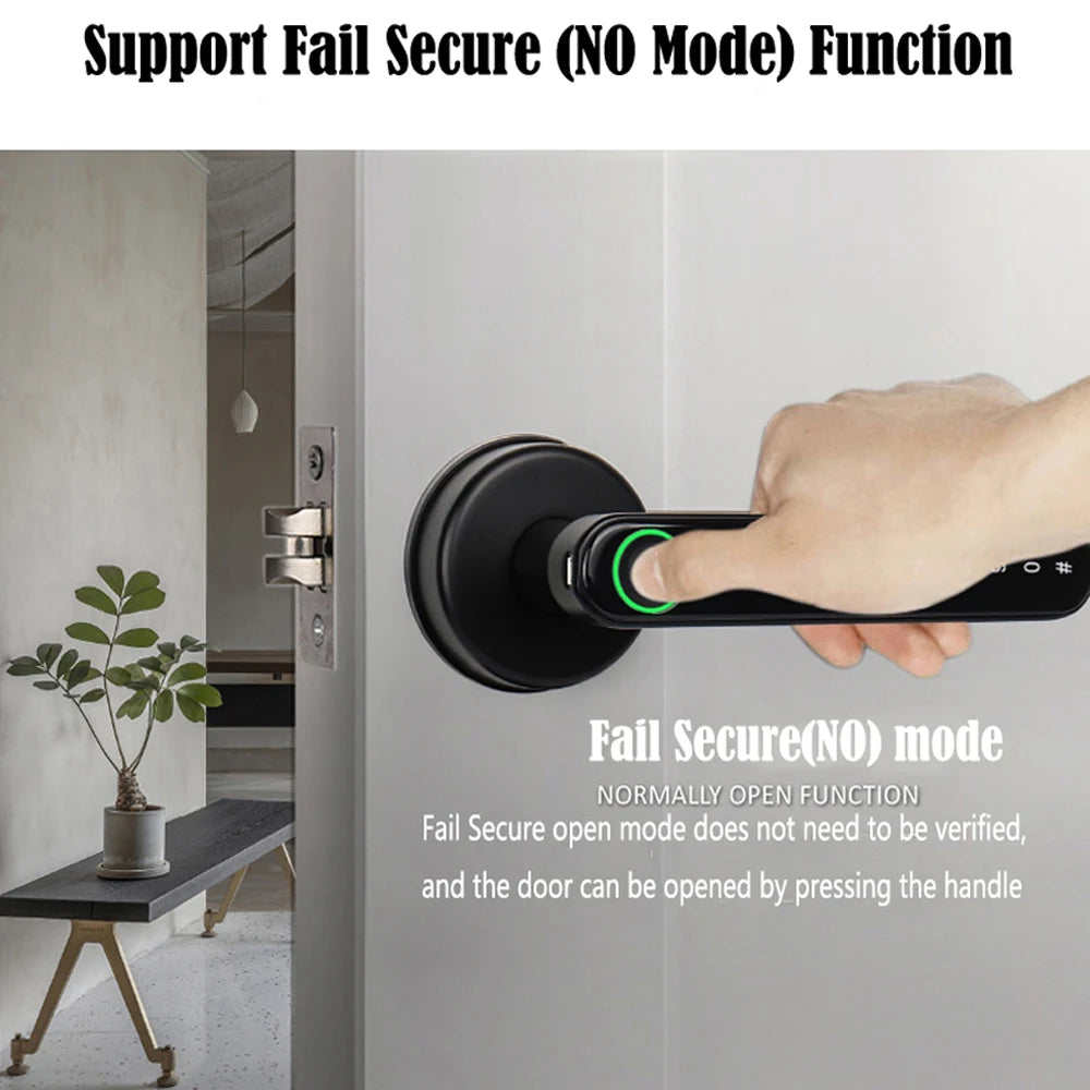 TTLock/tuya APP Smart Fingerprint Lock password code Door Lock Bluetooth Biometric fingerprint lock Electronic Handle Lock