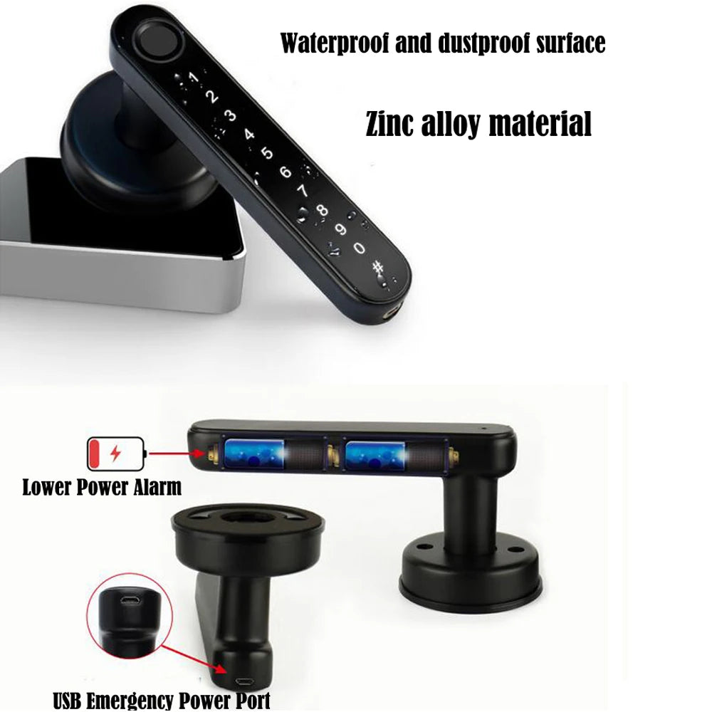 TTLock/tuya APP Smart Fingerprint Lock password code Door Lock Bluetooth Biometric fingerprint lock Electronic Handle Lock