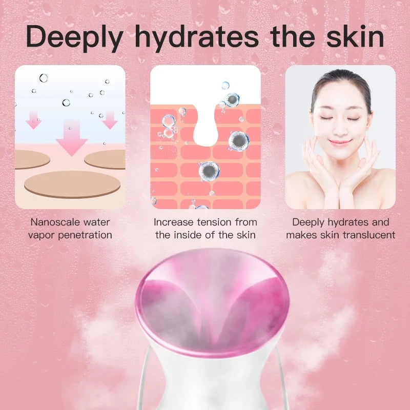 Electric Face Steamer Thermal spray Negative Ion Facial Steamer Cleansing face and moisturizing function Acne Beauty Equipment