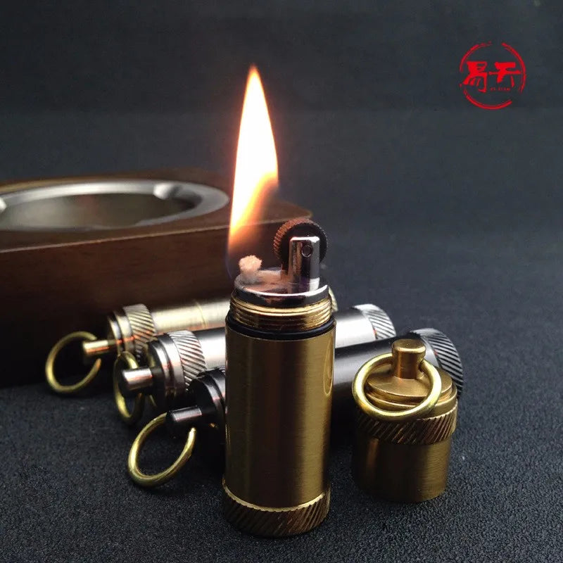 Retro Vintage Mini Kerosene Lighter Portable Personality Gasoline Lighter Gadgets Pendant 55*17MM