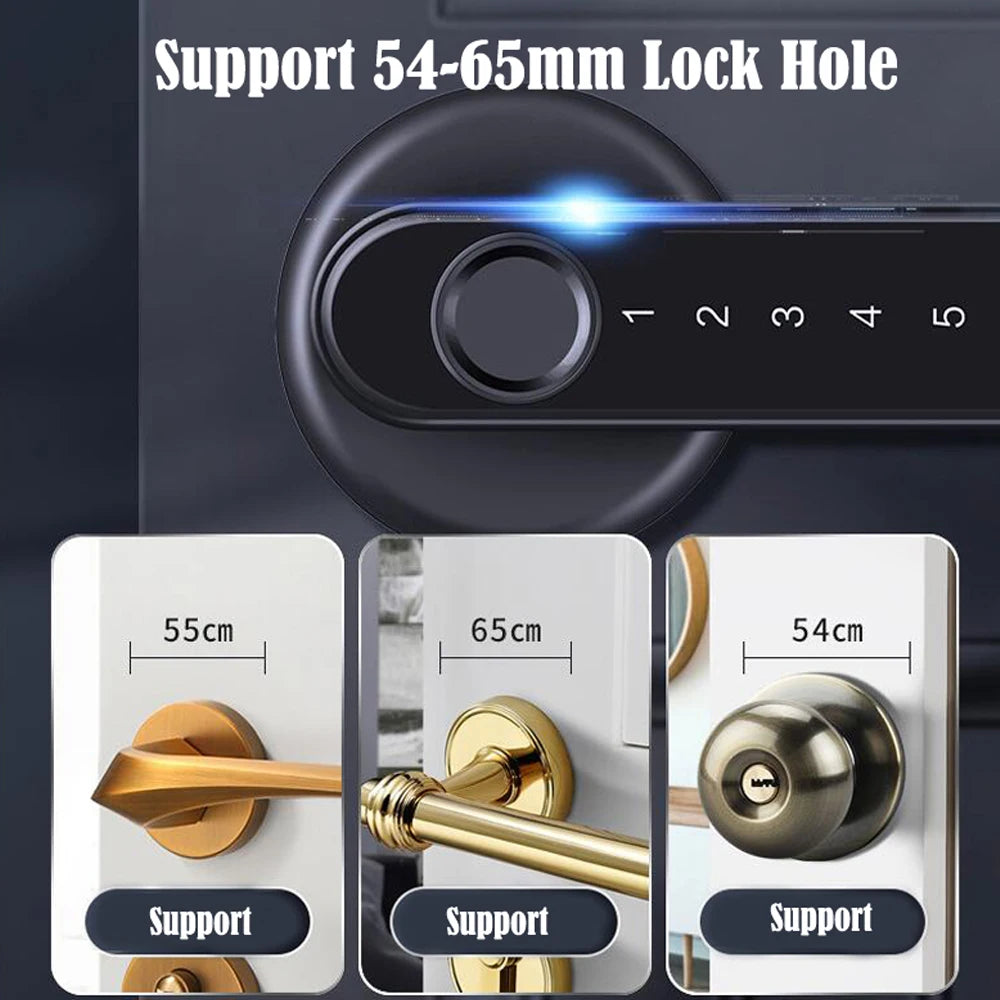 TTLock/tuya APP Smart Fingerprint Lock password code Door Lock Bluetooth Biometric fingerprint lock Electronic Handle Lock