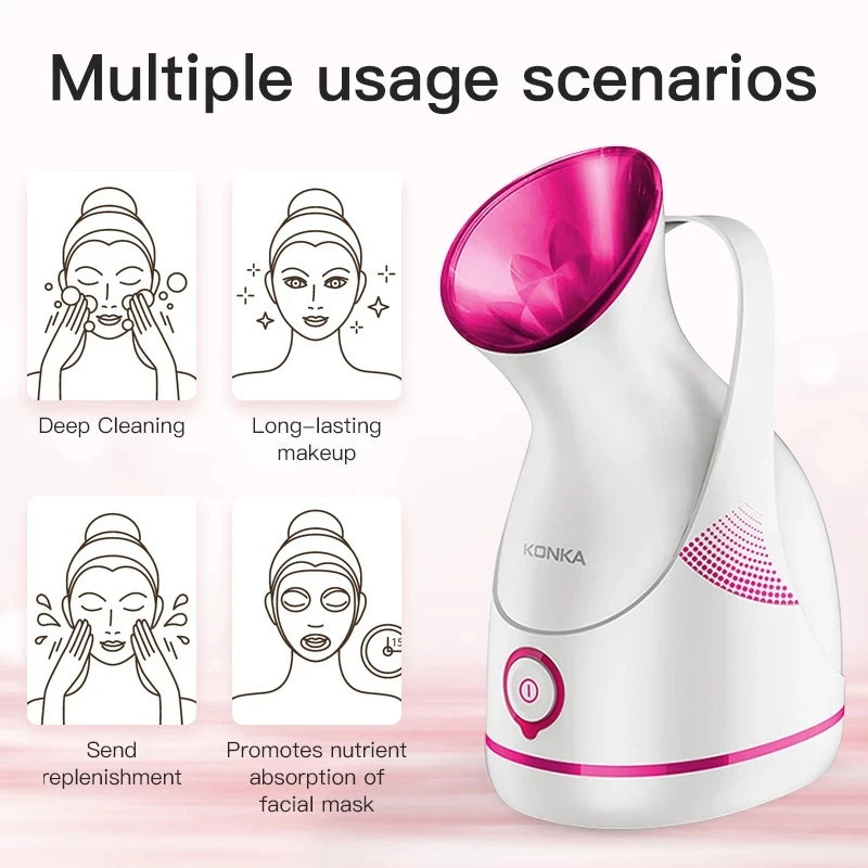 Electric Face Steamer Thermal spray Negative Ion Facial Steamer Cleansing face and moisturizing function Acne Beauty Equipment