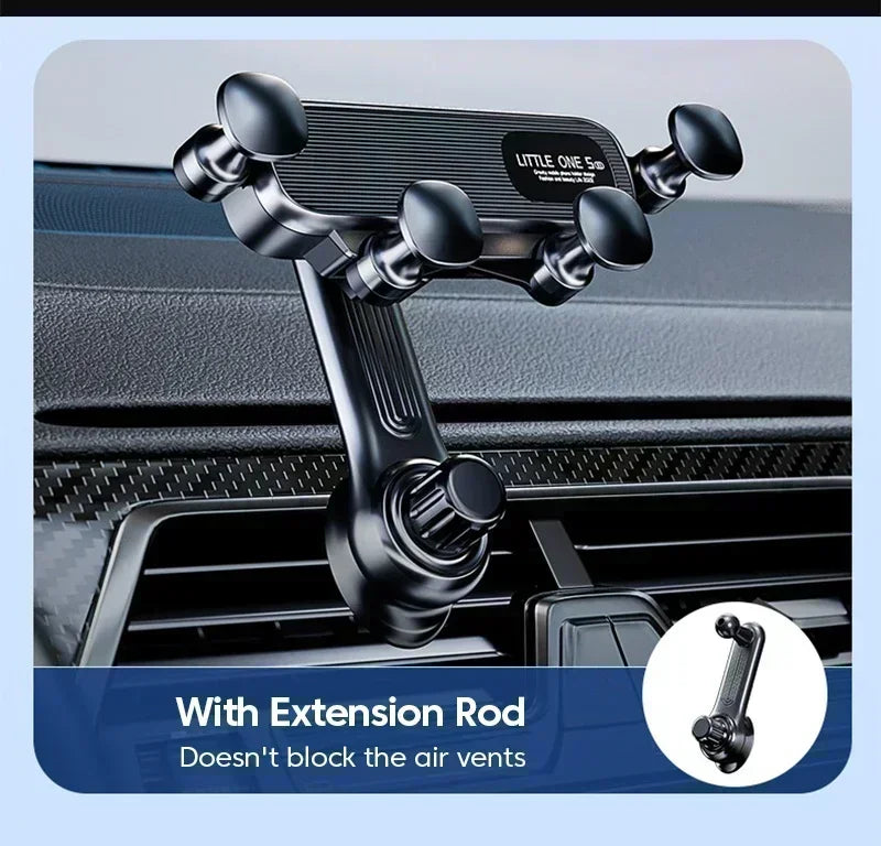 NEW Gravity Car Phone Holder ABS Phone Mount Cell Phone Holde GPS Support Vents Clip Mount Stand Extension Rod Car Gadgets