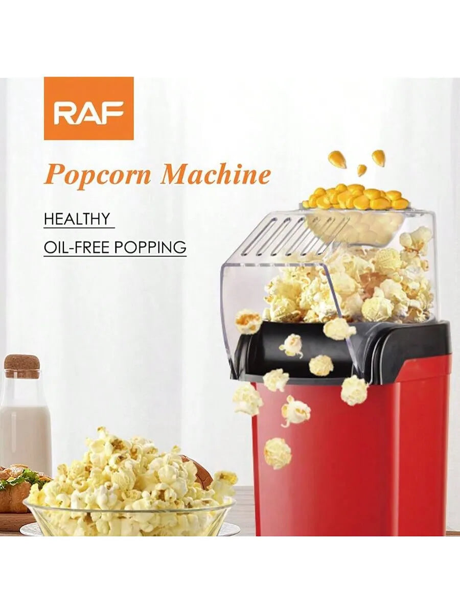 Popcorn machine, automatic popcorn machine, mini healthy homemade popcorn, 220-240 v, no oil required, for parties, camping and