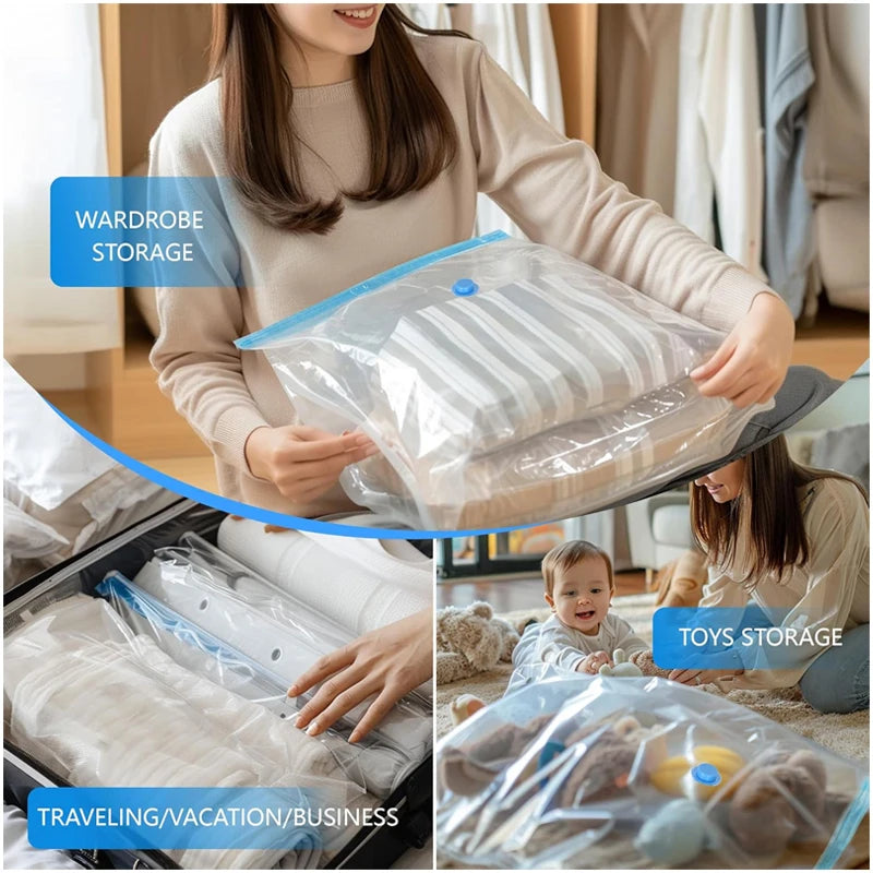 Thickened Vacuum Compression Bag Transparent Quilt Vacuum Bag Storage Bag Household Clothing Storage And Sorting Bag