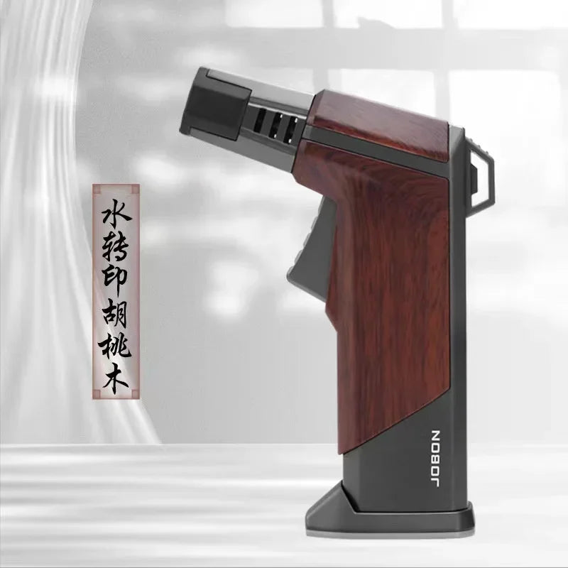 New JOBON Strong Blue Flame Spray Gun Inflatable Lighter Fire Lock Anti Slip Base Gas Lighter Outdoor BBQ Kitchen Cigar Lighters